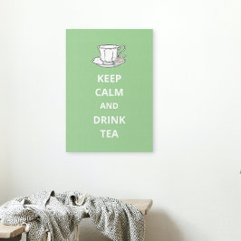 Behållans Lugn och dryck Tea Vintage Tekopp Canvastryck