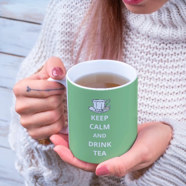 Behållans Lugn och dryck Tea Vintage Tekopp Kaffemugg (Skapare uppladdad)