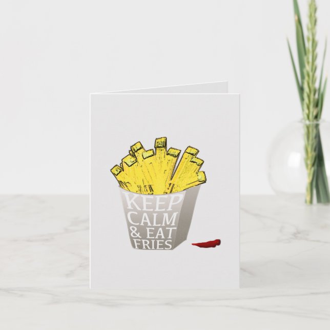 Behållans Lugn och Eat Fries-papp Kort (Framsida)