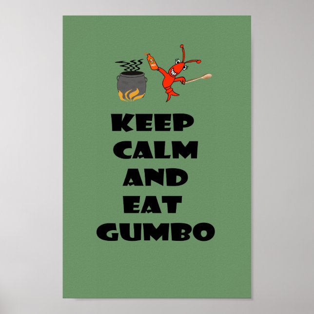 Behållans Lugn och Eat Gumbo Poster (Framsidan)