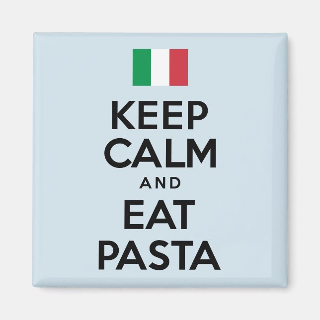 Behållans Lugn och Eat Pasta Magnet (Framsidan)