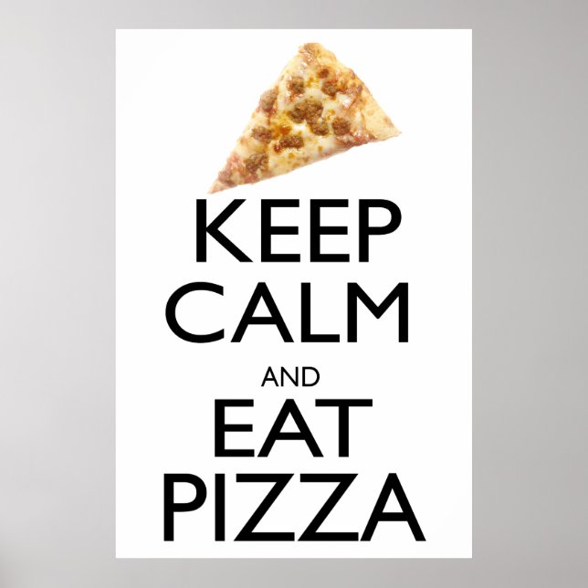 Behållans Lugn och Eat Pizza Poster (Framsidan)