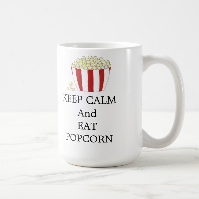 Behållans Lugn och Eat Popcorn Kaffemugg (Höger)