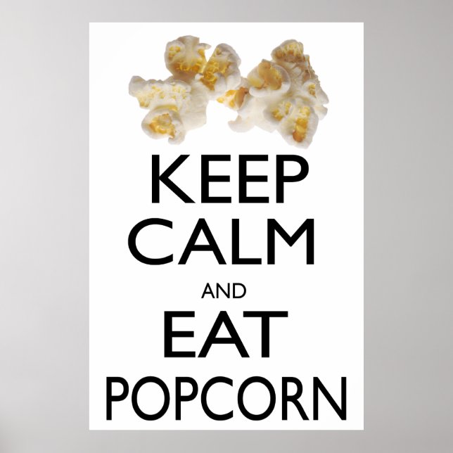 Behållans Lugn och Eat Popcorn Poster (Framsidan)