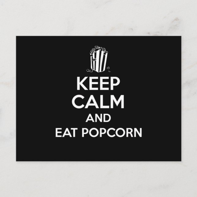 Behållans Lugn och Eat Popcorn Skriv ut Maj Boxes  Vykort (Framsida)