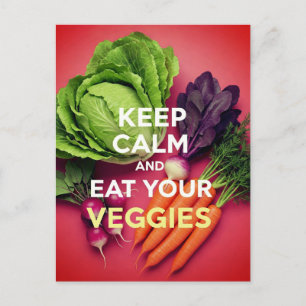 Behållans Lugn och Eat Veggies vykort