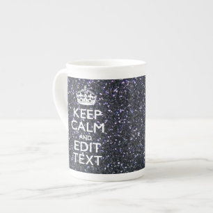Behållans Lugn och få din text på midnatt Benporslin Mugg