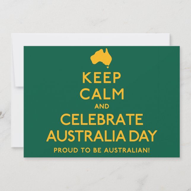 Behållans Lugn och fira Australiens dag! Inbjudningar (Framsida)