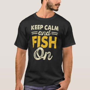 Behållans lugn och fisk på lustig svart t-shirt