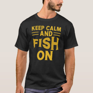 Behållans lugn och fisk på lustig svart t-shirt