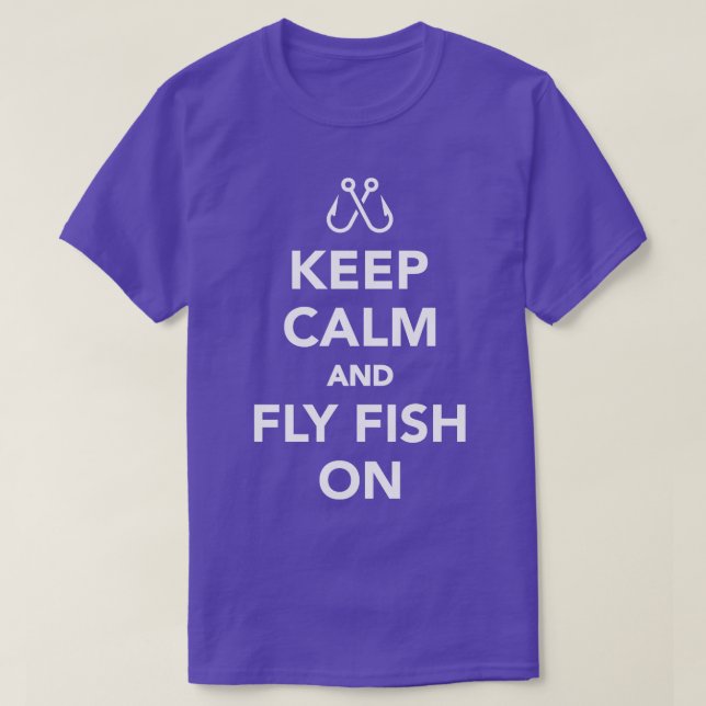 Behållans Lugn och Fly Fish på fiske T Shirt (Design framsida)