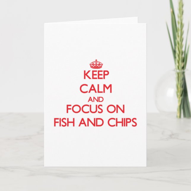 Behållans Lugn och fokus på fisk och Chip Kort (Framsida)