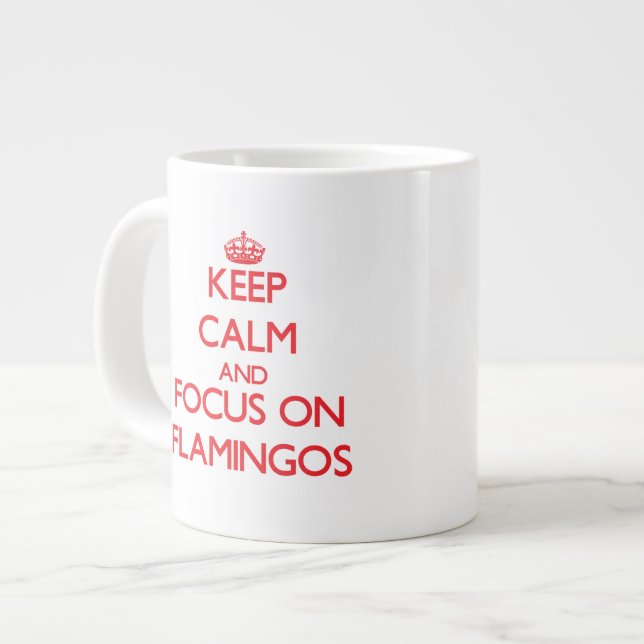 Behållans Lugn och fokus på Flamingos Jumbo Mugg (Framsida vänster)