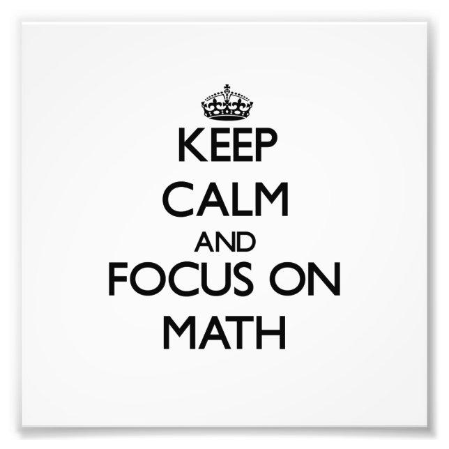 Behållans Lugn och fokus på matematik Fototryck (Framsidan)