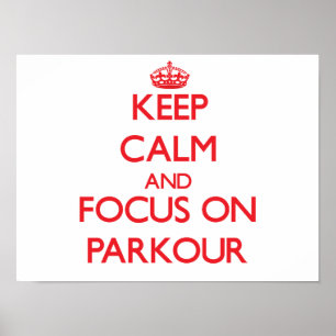 Behållans lugn och fokus på Parkour Poster