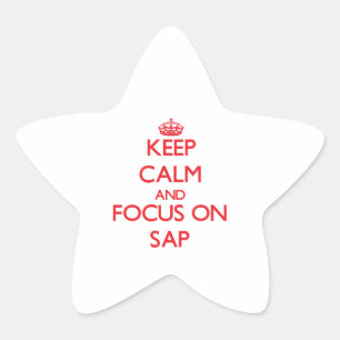 Behållans Lugn och fokus på Sap Stjärnformat Klistermärke