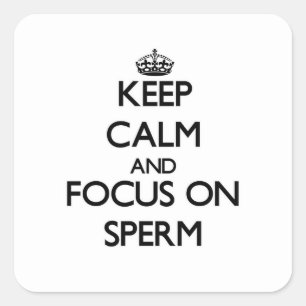 Behållans Lugn och fokus på Sperm Fyrkantigt Klistermärke