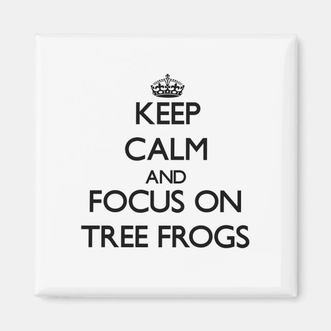 Behållans Lugn och fokus på Träd Frogs Magnet (Framsidan)