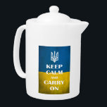 Behållans lugn och fortsätt med ukrainska emblemet<br><div class="desc">Behålla lugn och fortsätt med Ukrainas flagga</div>