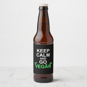 Behållans Lugn och gå Vegan Ölflaska Etikett
