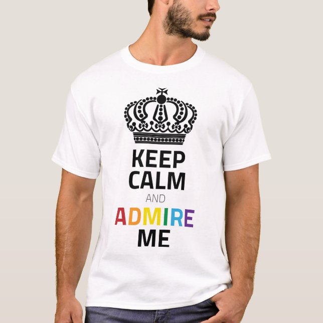 Behållans Lugn och ge mig svart regnbåge med Krona T Shirt (Framsida)