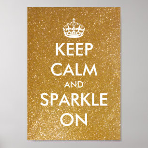Behållans lugn och gnistra på guld glitter poster