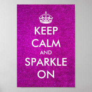 Behållans lugn och gnistra på rosa glitter poster