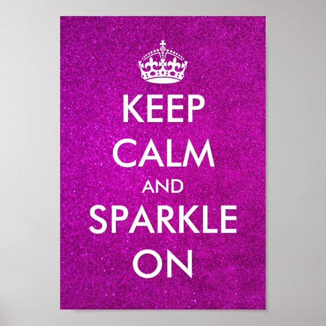 Behållans lugn och gnistra på rosa glitter poster (Framsidan)