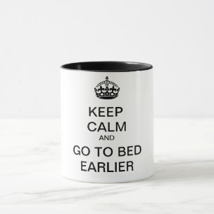 BEHÅLLANS LUGN och GO TILL BED TIDIGARE Mugg