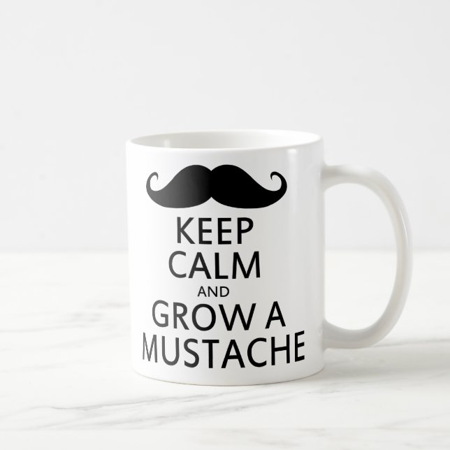 Behållans Lugn och Grow a Mustache Kaffemugg (Höger)