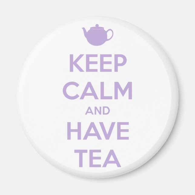 Behållans Lugn och ha Tea Lavender Round Magnet (Framsidan)