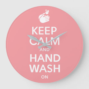 Behållans Lugn och hand Tvättar på - Coronaviru Stor Klocka