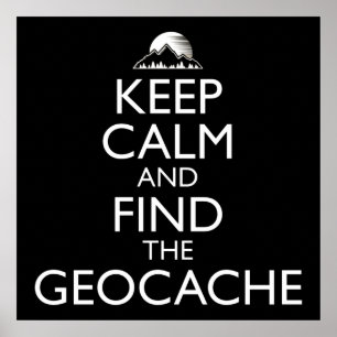 Behållans Lugn och hitta Geocache Poster
