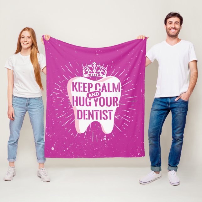 Behållans Lugn och hugga din tandläkare Fleecefilt (På plats)