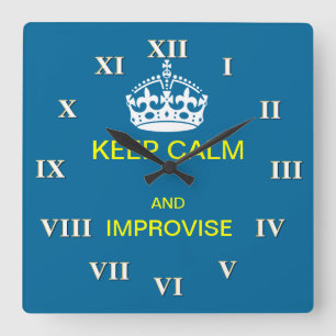 Behållans lugn och improvisation fyrkantig klocka