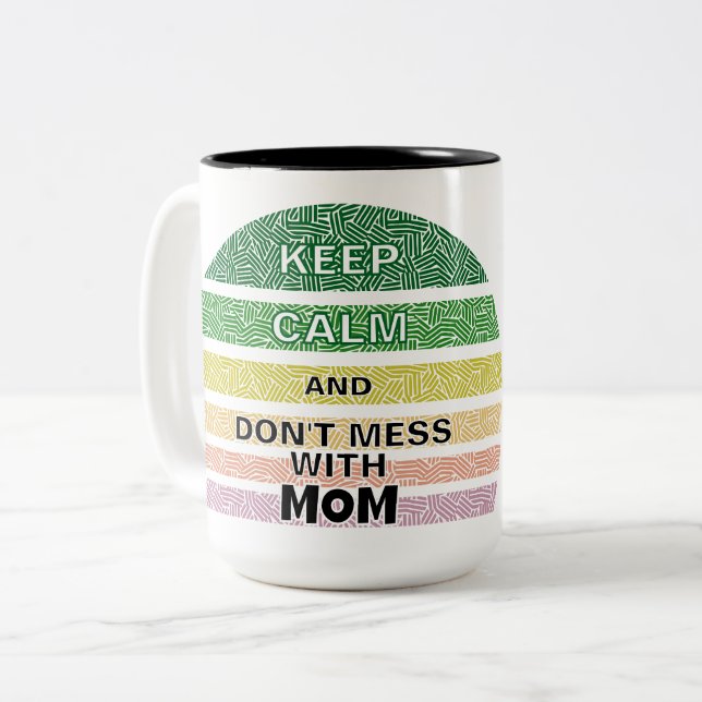 Behållans Lugn och  inte med Mamma Två-Tonad Mugg (Framsida vänster)