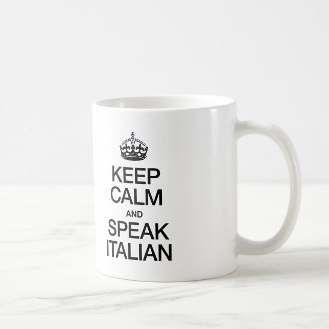 BEHÅLLANS LUGN OCH ITALIENSKA TALARE KAFFEMUGG (Höger)
