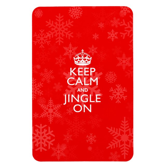 Behållans Lugn och jingle på brant röd Magnet (Vertikal)