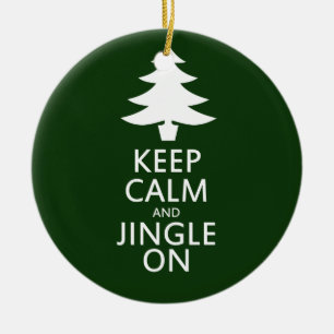 Behållans lugn och Jingle på Julgransprydnad Keramik