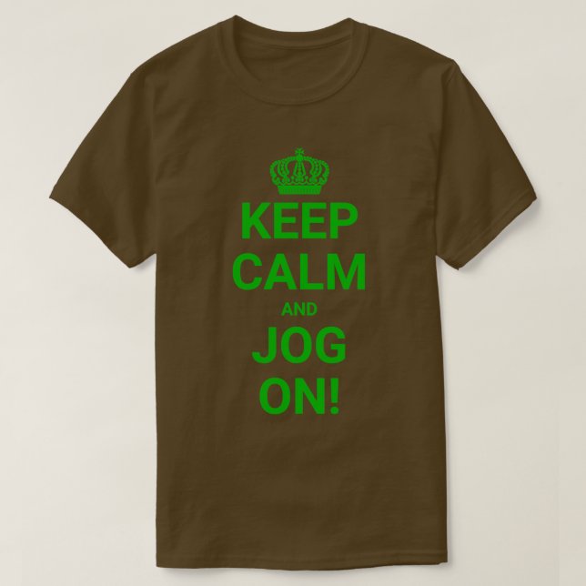 Behållans Lugn och Jog On Grönt T Shirt (Design framsida)