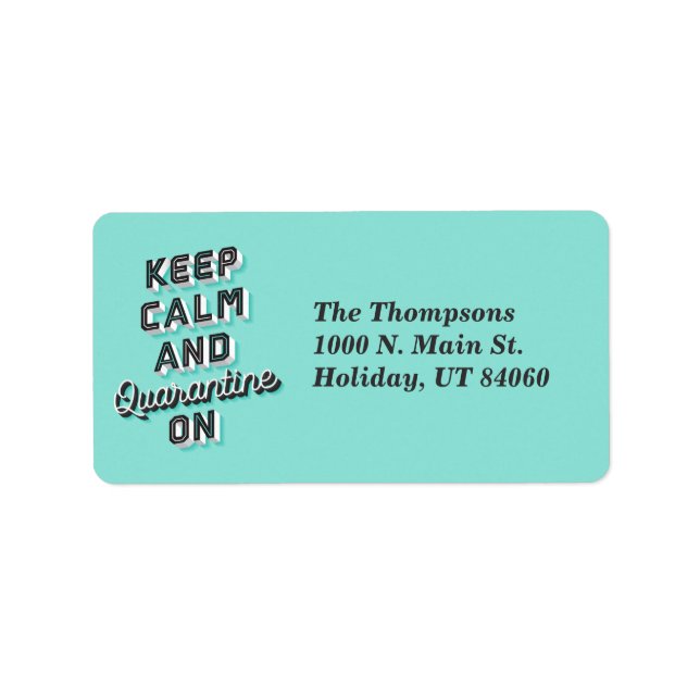 Behållans Lugn och karantän på returetiketter Adressetikett (Framsidan)