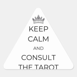 Behållans Lugn och konsultera Tarot-stämparna Triangelformat Klistermärke