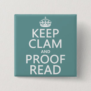 Behållans Lugn och korrekturläsning (clam) (even Knapp