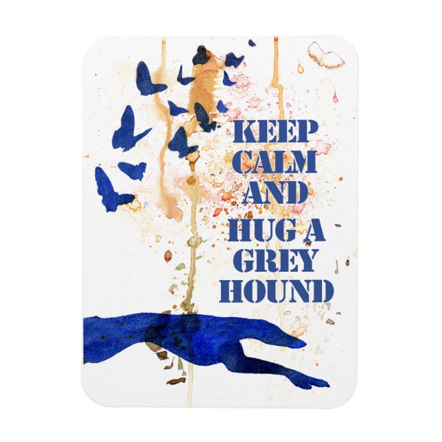 Behållans lugn och krama en greyhound magnet (Vertikal)