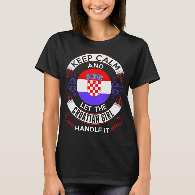 Behållans Lugn och kroatiska flickor handhar den i T Shirt (Framsida)