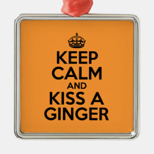 Behållans lugn och kyss en Ginger Julgransprydnad Metall