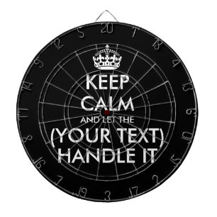 Behållans lugn och låt (anpassningsbar text) hante darttavla