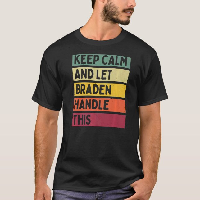 Behållans Lugn och låt bromsen hantera den här Ret T Shirt (Framsida)