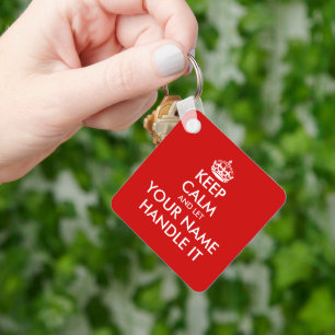 Behållans lugn och låt (ditt namn) hantera den på  nyckelring