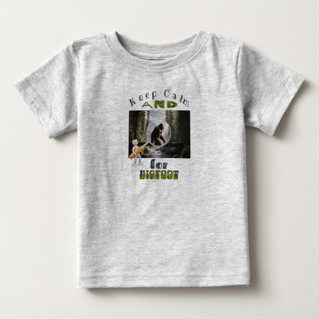 Behållans Lugn och leta efter Bigfoot bästa bigfoo T Shirt (Framsida)